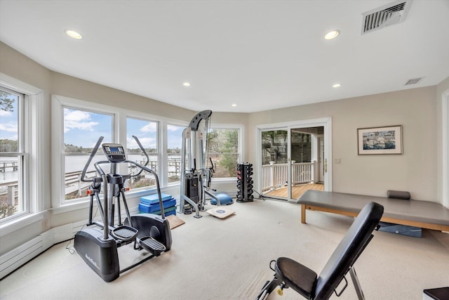 86 Summersea Rd, Mashpee, MA 02649 - workout room featuring recessed lighting, visible vents, and a wealth of natural light