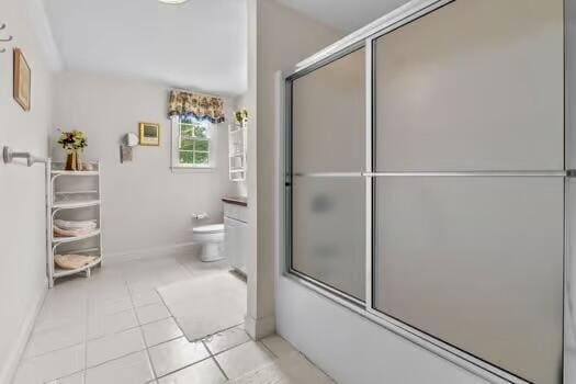 3 Mayfair Ct, Mashpee, MA 02649 - bathroom with shower / bath combination with glass door and tile patterned flooring