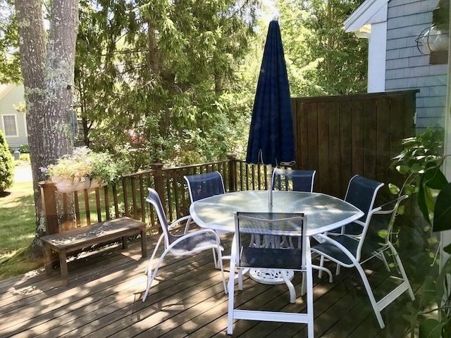 3 Mayfair Ct, Mashpee, MA 02649 - wooden deck with outdoor dining area