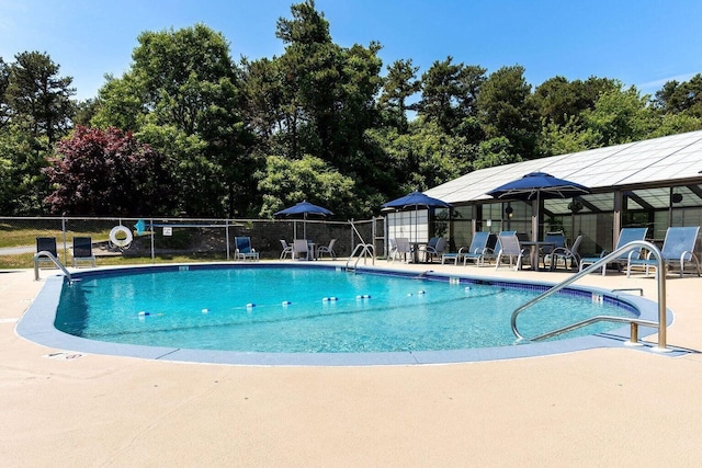 104 Chestnut Cir, Brewster, MA 02631 - community pool featuring a patio