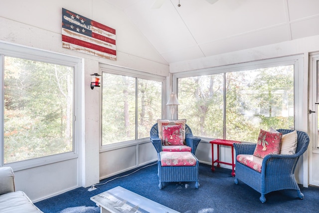 sunroom / solarium with lofted ceiling