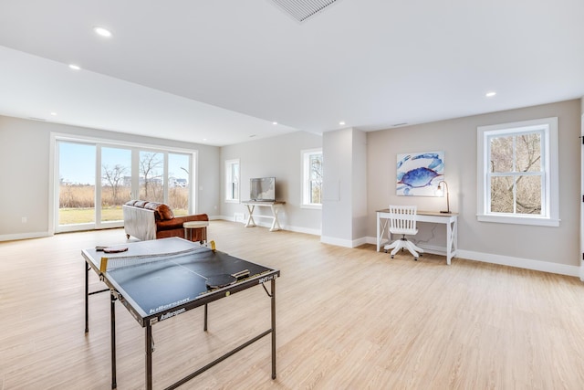 179 Beebe Acres Rd, Falmouth, MA 02540 - rec room featuring a wealth of natural light, light wood finished floors, and visible vents