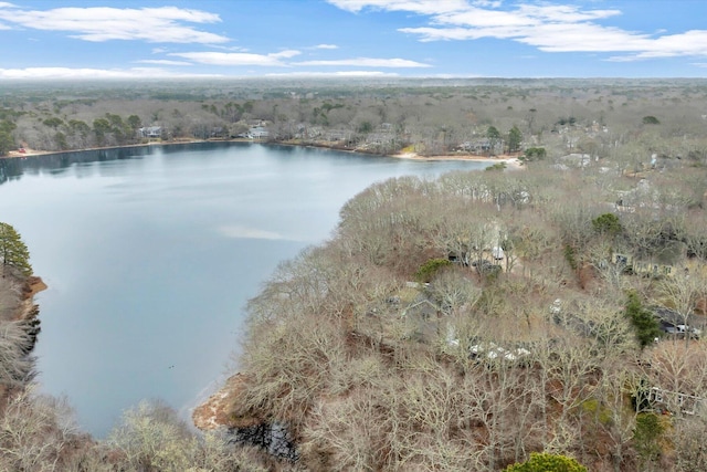 11 Elizabeth Ln, West Yarmouth, MA 02673 - birds eye view of property featuring a water view and a forest view