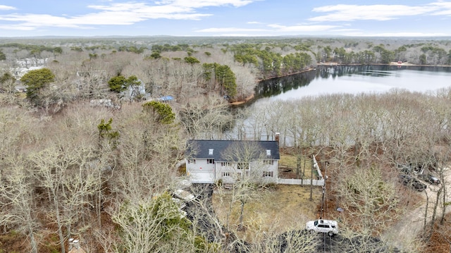 11 Elizabeth Ln, West Yarmouth, MA 02673 - bird's eye view with a water view and a forest view