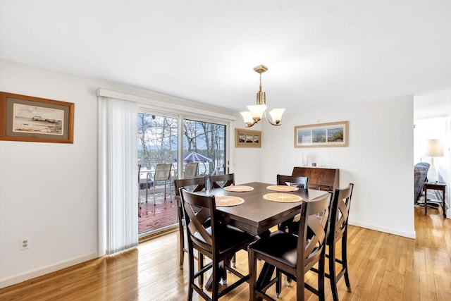 11 Elizabeth Ln, West Yarmouth, MA 02673 - dining space with baseboards, a notable chandelier, and light wood-style floors