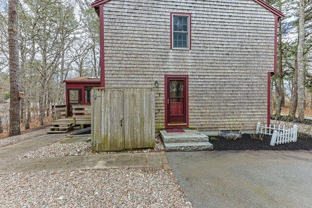 130 Surrey Ln, Brewster, MA 02631 - a-frame home with a deck