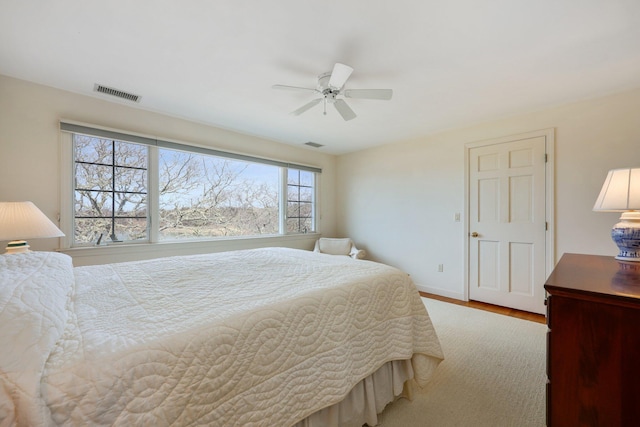 30 Deer Run, Orleans, MA 02653 - bedroom featuring visible vents, baseboards, ceiling fan, and wood finished floors