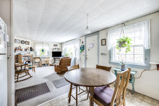 dining room with carpet