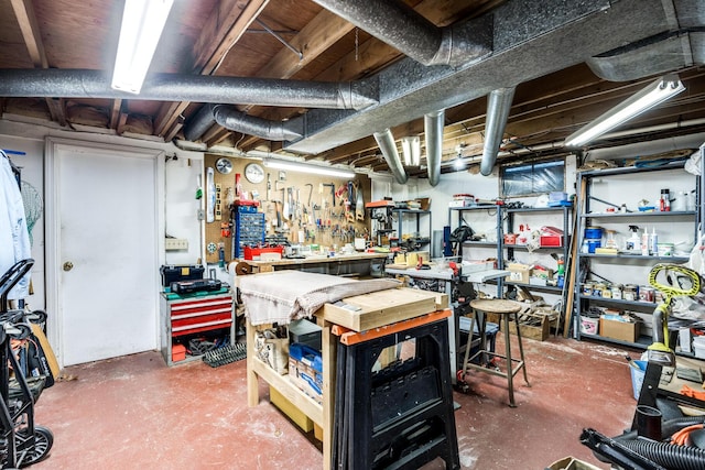 38 Rainbow Way, Harwich, MA 02645 - unfinished below grade area featuring a workshop area