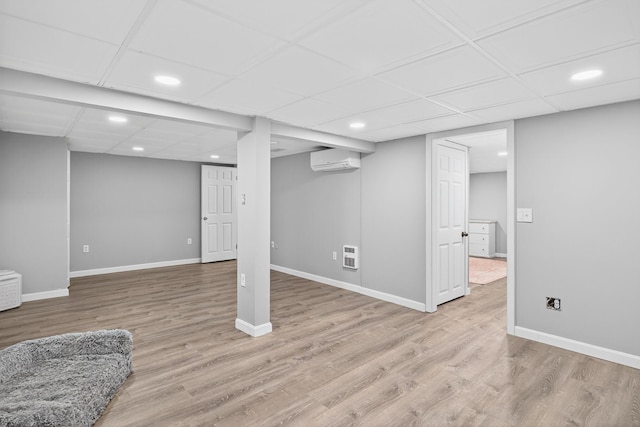 24 Tabor Rd, Forestdale, MA 02644 - finished below grade area featuring recessed lighting, a wall unit AC, and wood finished floors
