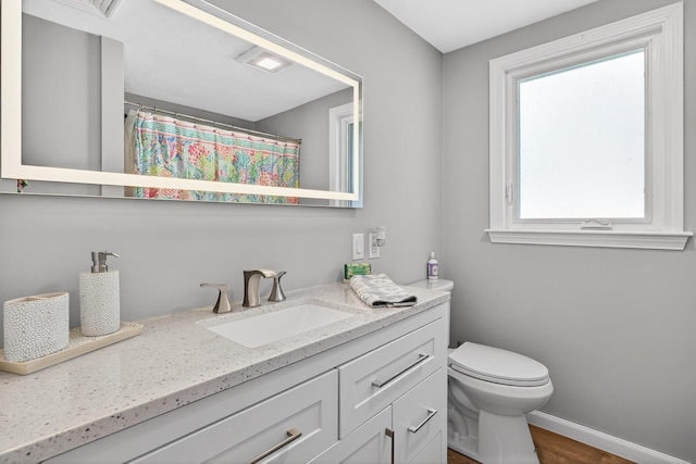 24 Tabor Rd, Forestdale, MA 02644 - bathroom with vanity, wood finished floors, and curtained shower