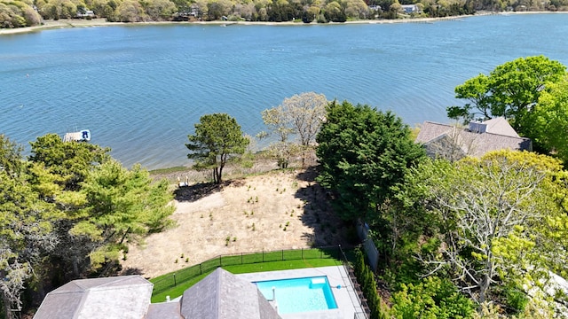 64 Pershing Ln, Orleans, MA 02653 - aerial view of a large body of water and a pool area