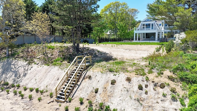 64 Pershing Ln, Orleans, MA 02653 - view of yard with stairway
