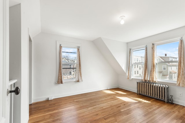104R Homes Ave, Boston, MA 02123 - bonus room featuring radiator, wood finished floors, baseboards, and lofted ceiling
