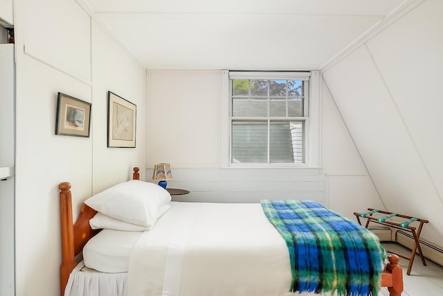 250 Scraggy Neck Rd, Cataumet, MA 02534 - bedroom featuring baseboard heating and vaulted ceiling