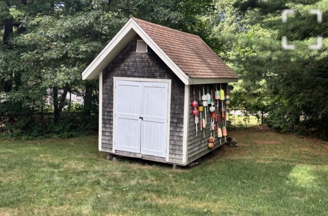 12 Pine Ter, East Sandwich, MA 02537 - view of green lawn featuring a storage unit