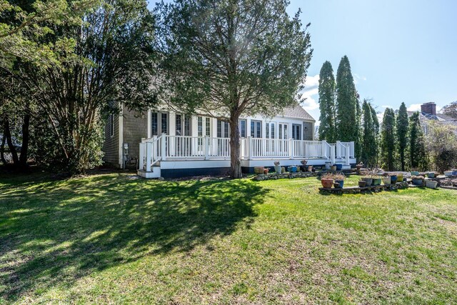 11 Allyn Ln, Barnstable, MA 02630 - view of yard featuring a deck