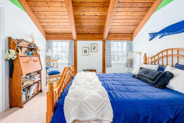 11 Allyn Ln, Barnstable, MA 02630 - carpeted bedroom with wood ceiling, lofted ceiling with beams, and multiple windows
