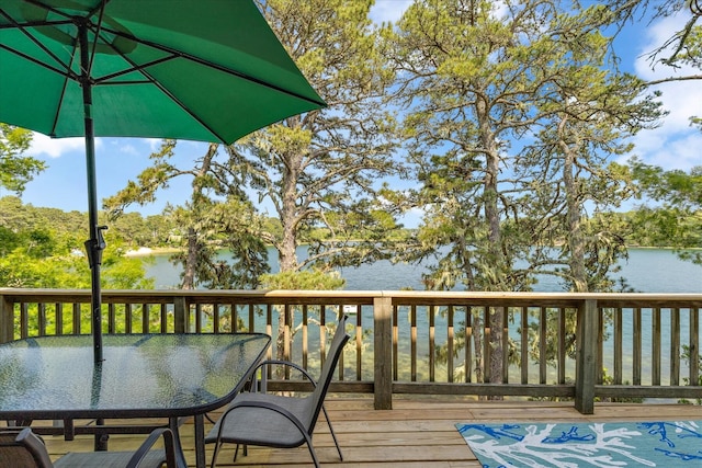 194 John Joseph Rd, Harwich, MA 02645 - deck featuring a water view and outdoor dining space