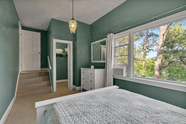 194 John Joseph Rd, Harwich, MA 02645 - bedroom featuring cooling unit, carpet floors, a closet, vaulted ceiling, and a walk in closet