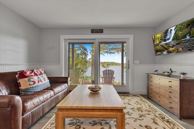 194 John Joseph Rd, Harwich, MA 02645 - living room with a wainscoted wall and a water view