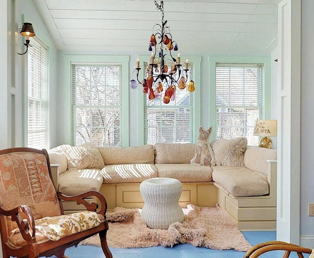 3 Fishburn Ct Unit U2, Provincetown, MA 02657 - living area with healthy amount of natural light and a chandelier
