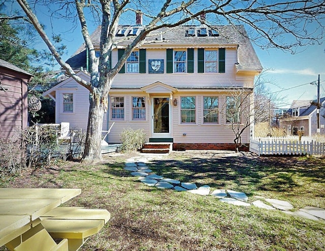 3 Fishburn Ct Unit U2, Provincetown, MA 02657 - rear view of property with entry steps and a chimney