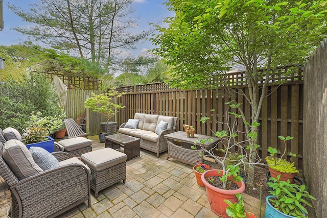 10 Seashore Park Dr Unit Ugg, Provincetown, MA 02657 - fenced backyard with an outdoor living space and a patio area
