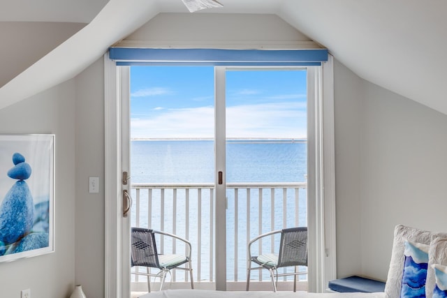 165 Commercial St Unit 4, Provincetown, MA 02657 - additional living space with a water view, lofted ceiling, and healthy amount of natural light