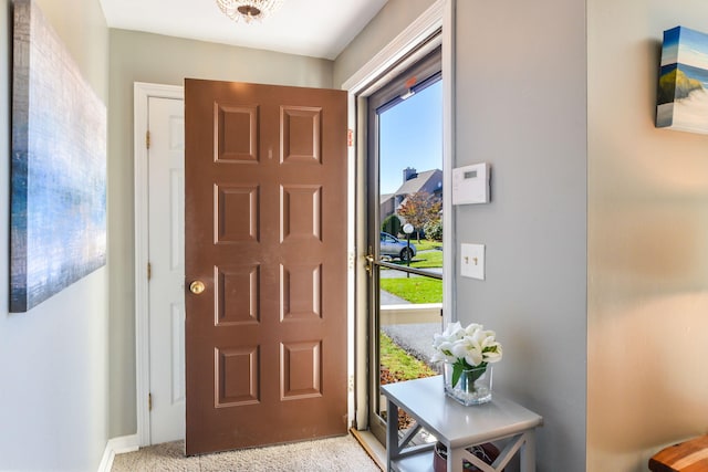 view of carpeted entryway