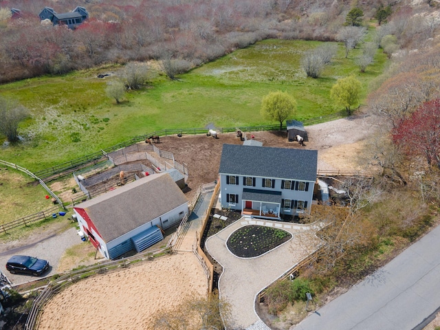 aerial view of sparsely populated area