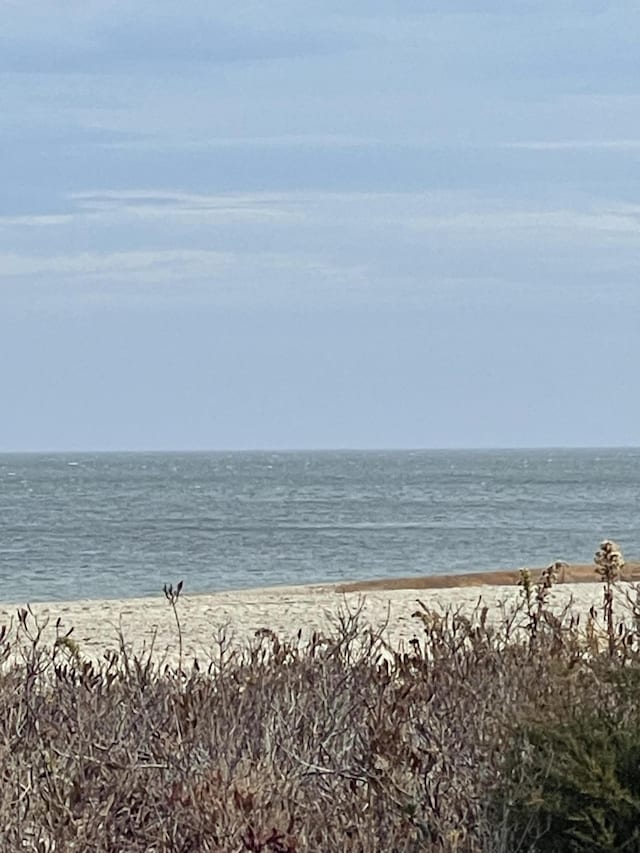 view of water feature featuring a beach view