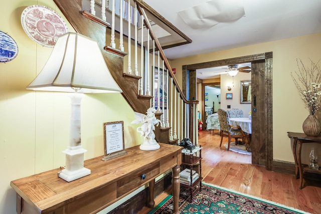 interior space with hardwood / wood-style floors