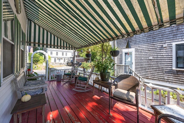 deck with covered porch