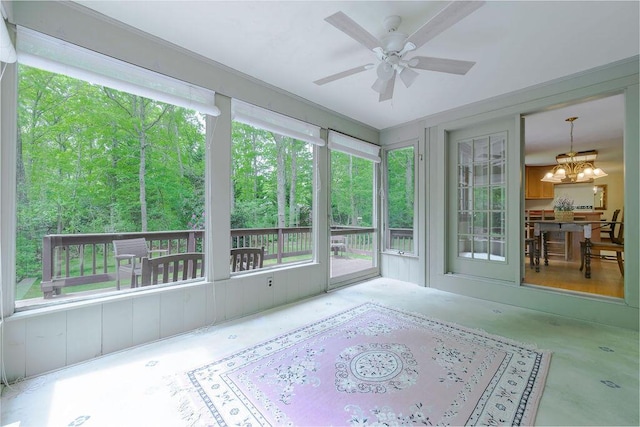 31 Woodridge Rd, East Sandwich, MA 02537 - unfurnished sunroom with a chandelier