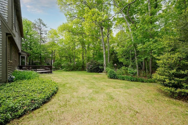 31 Woodridge Rd, East Sandwich, MA 02537 - view of green lawn featuring a deck