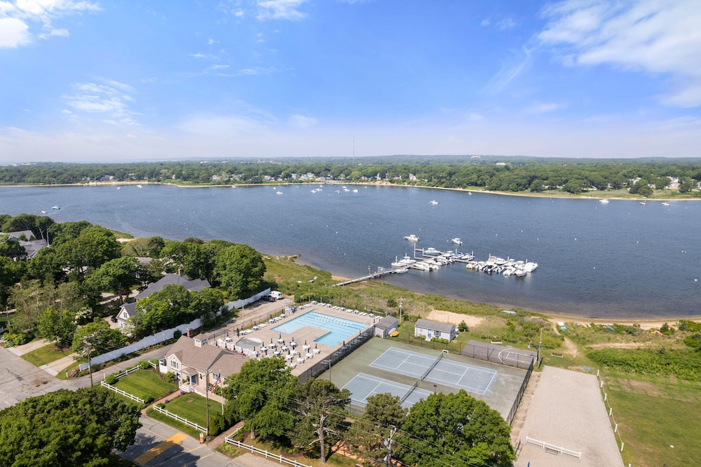 49 Striper Ln, East Falmouth, MA 02536 - aerial view of property and surrounding area with a nearby body of water