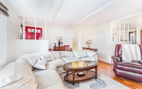 living room with hardwood / wood-style floors