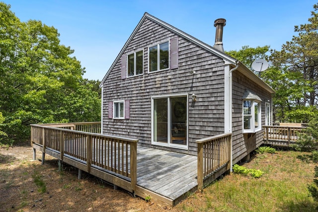 190 Meadow Ave W, Wellfleet, MA 02667 - rear view of property featuring a wooden deck