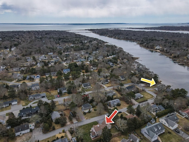 31 Seatucket Rd, East Falmouth, MA 02536 - aerial view with a water view and a residential view