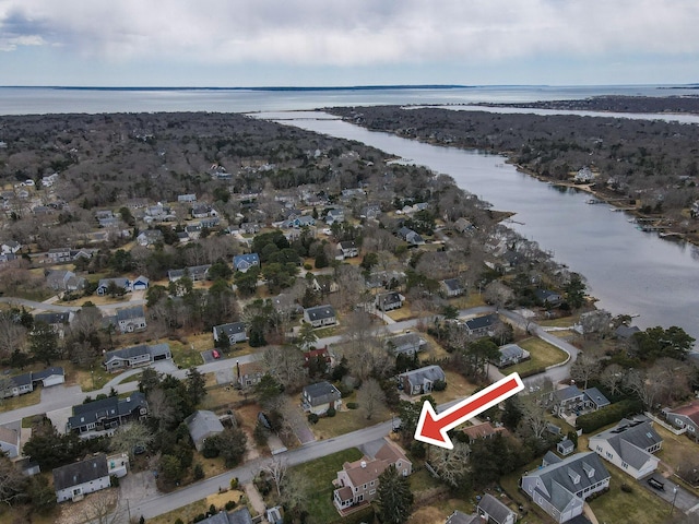 31 Seatucket Rd, East Falmouth, MA 02536 - bird's eye view with a residential view and a water view