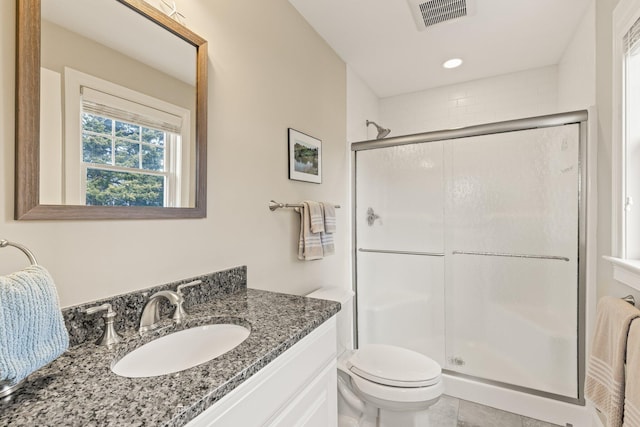 31 Seatucket Rd, East Falmouth, MA 02536 - full bath featuring toilet, visible vents, a shower stall, and vanity