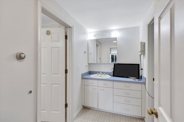 bathroom featuring vanity and tile patterned floors