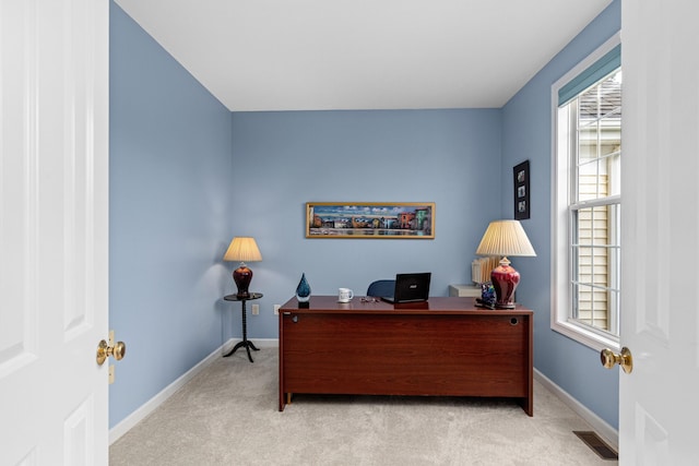 415 Raymond Rd, Plymouth, MA 02360 - home office with carpet, visible vents, and baseboards