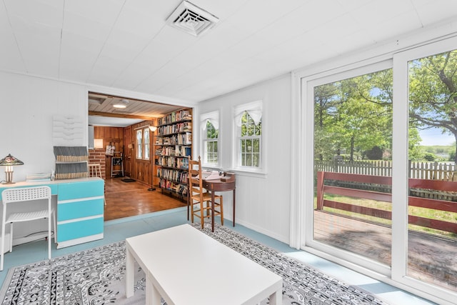 75 Swan Lake Rd, West Yarmouth, MA 02673 - office area with healthy amount of natural light and wood walls