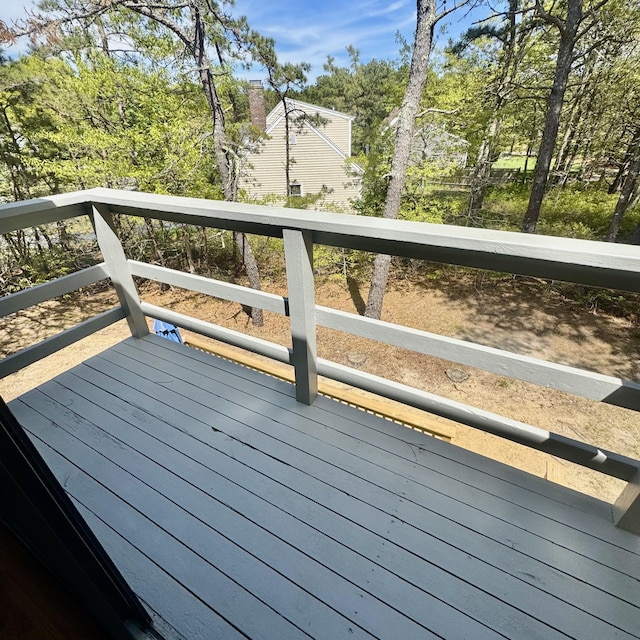 29 Lumberjack Trl, West Yarmouth, MA 02673 - deck with view of wooded area