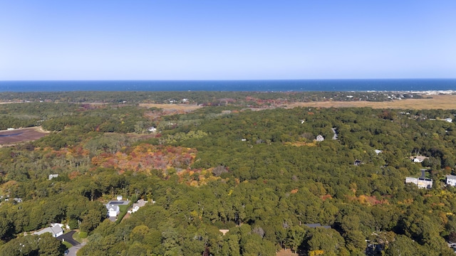 bird's eye view featuring a view of trees