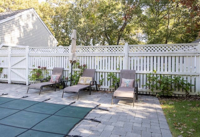 view of patio with a fenced backyard