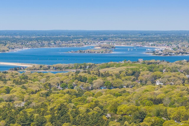 10 Westerly Dr, Bourne, MA 02532 - bird's eye view of a large body of water and a heavily wooded area