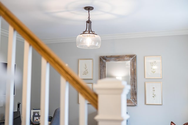 49 Atkins Rd, East Sandwich, MA 02537 - staircase featuring crown molding